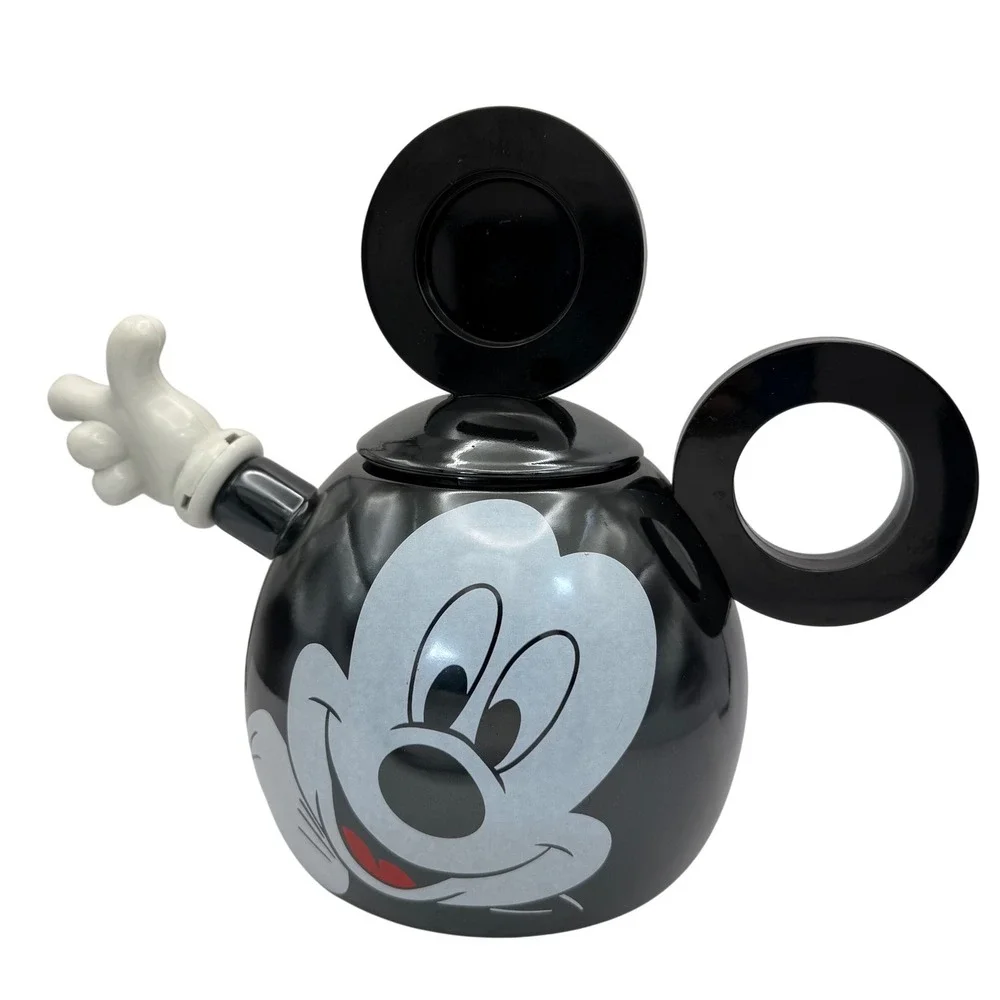 Vintage‎ Mickey Mouse Teapot Black Ceramic Disney Collectible Kitchen Decor